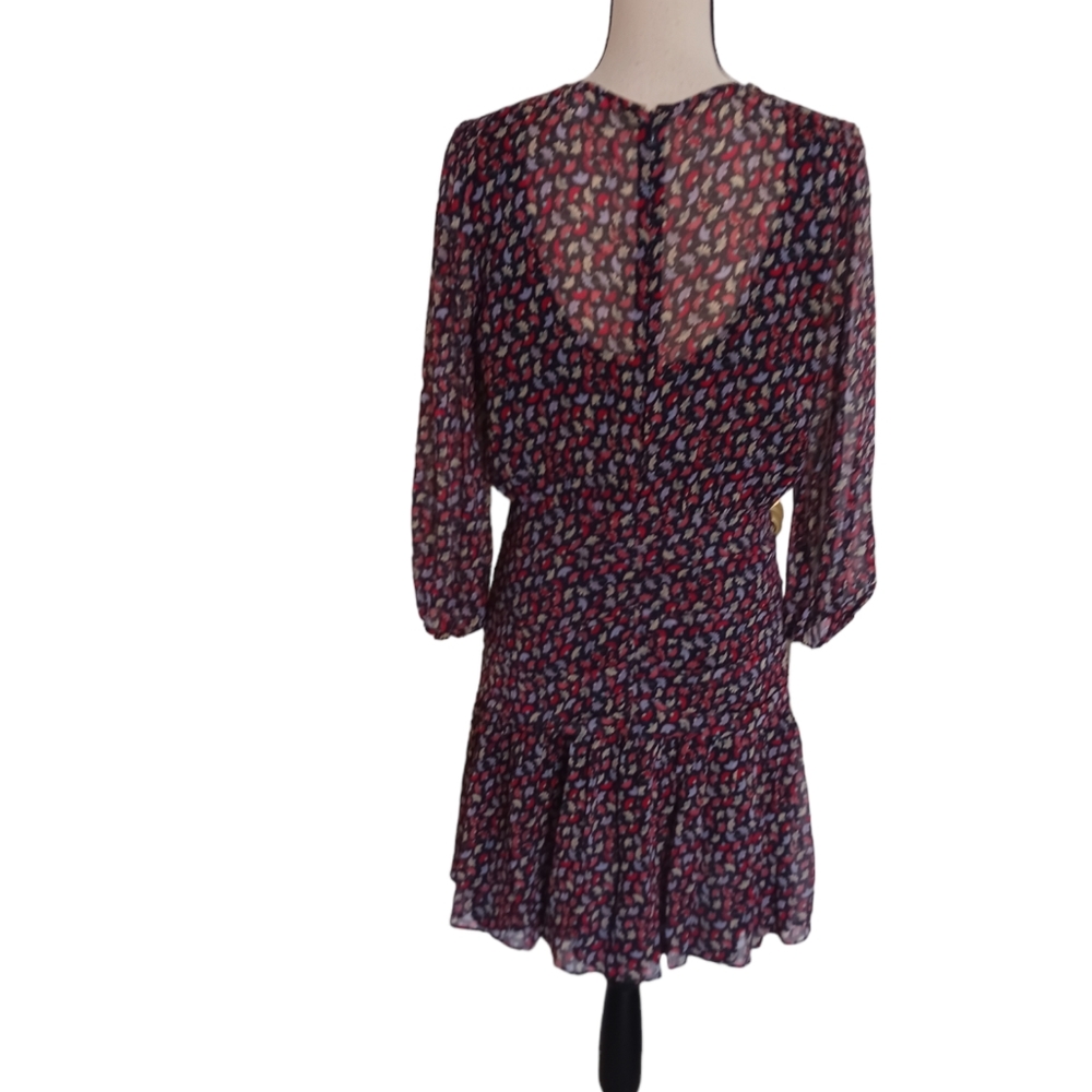 Shoshanna Bari Shirred Floral Print Silk Dress - Picture 6 of 16